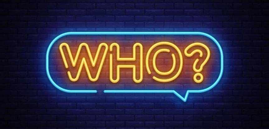 Neon vector sign of the word who